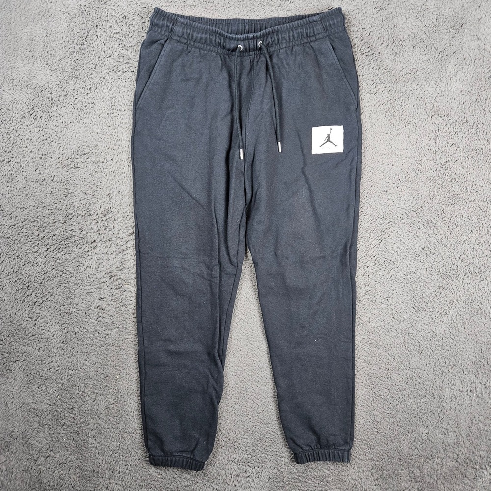 Jordan Flight Men's French Terry Joggers Black Pants‎ DQ7468-010 Size Large